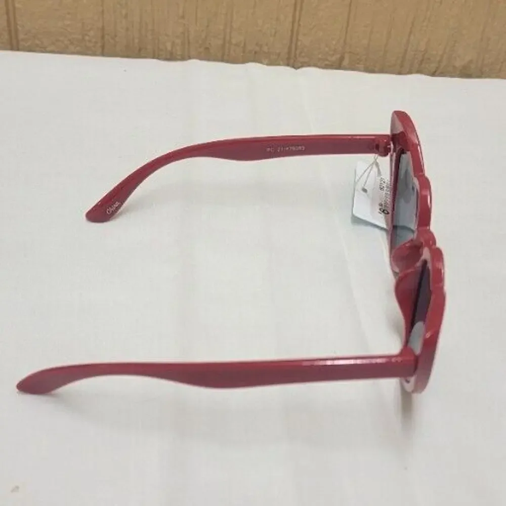 Piranha Kidz 62121 Retro Heart Frame Cats Eye Sunglasses Red